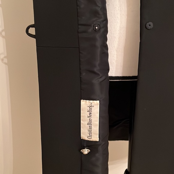 Vtg Christian Dior New York Black Ottoman Wool Silk Dress Coat Size 4-6 Like New - Picture 4 of 9